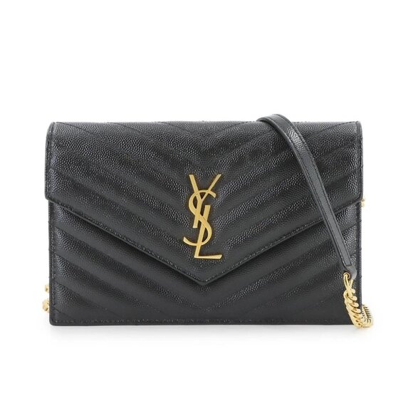 SAINT LAURENT PARIS Cassandre Envelope Chain Wallet Leather 695108 90289227 - Picture 1 of 10
